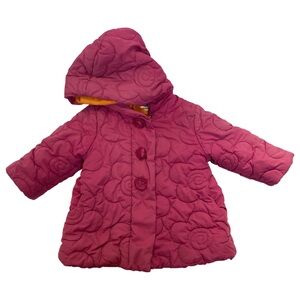 Catimini Quilted Puffer Coat w Rose design pattern